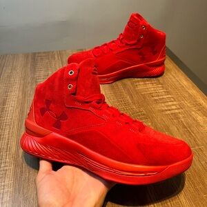 Under Armour Curry 1 Lux Mid Suede Triple‎ Red 1298701 600 US Men's 9.5
